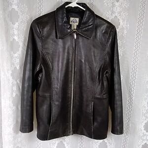Vintage Authentic Shave Lake Outerwear Leather Black Jacket Size M